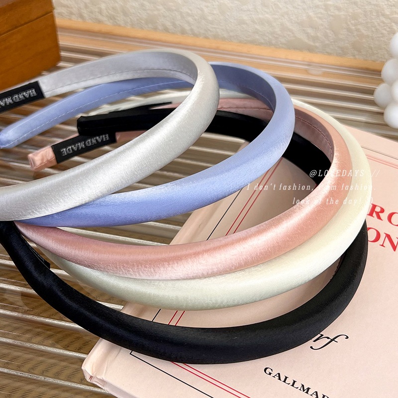French-style fine solid color glossy hair band, a new popular headwear for washing the face and pressing the hair, a versatile and elegant headwear