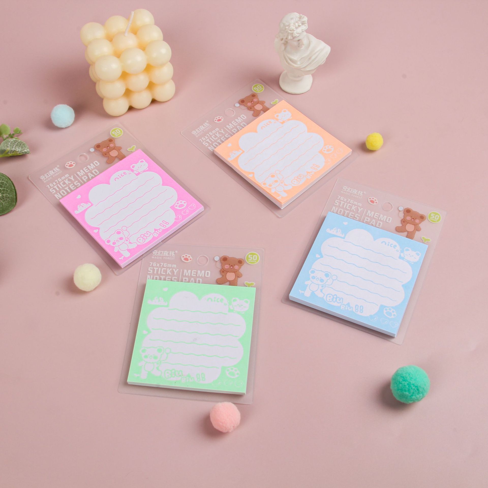 Colorful creative fluorescent sticky notes, advertising sticky notes, cartoon and cute N-time sticky notes, wholesale Application Scenario