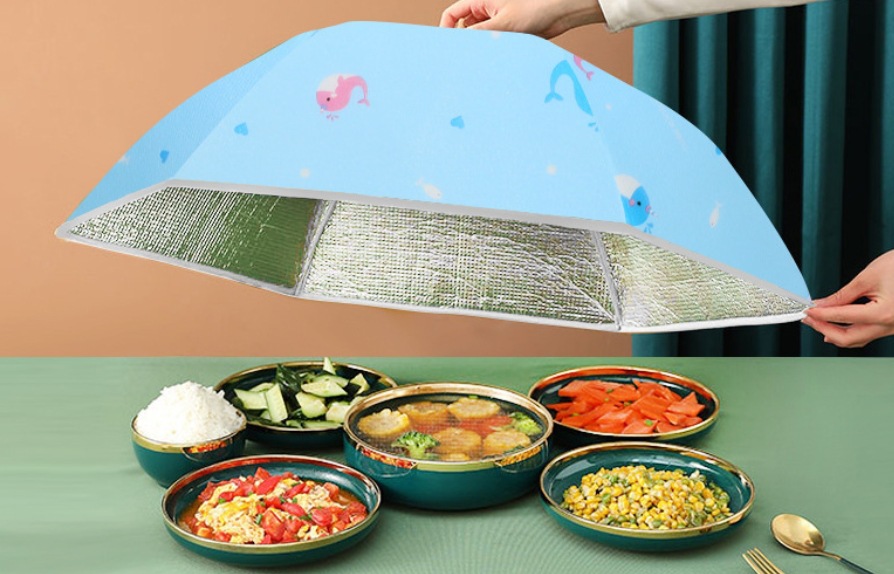Household large-sized thickened aluminum foil vegetable cover, foldable dining table vegetable cover Application Scenario