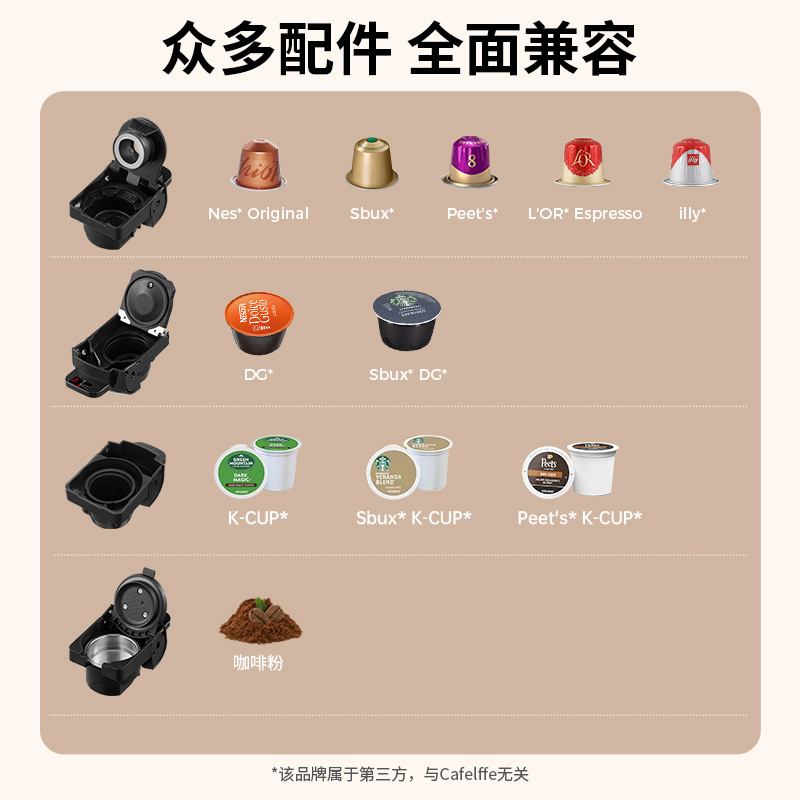 Pump-type capsule coffee machine, fully automatic household small Italian portable all-in-one multi-functional capsule machine, commercial details Picture