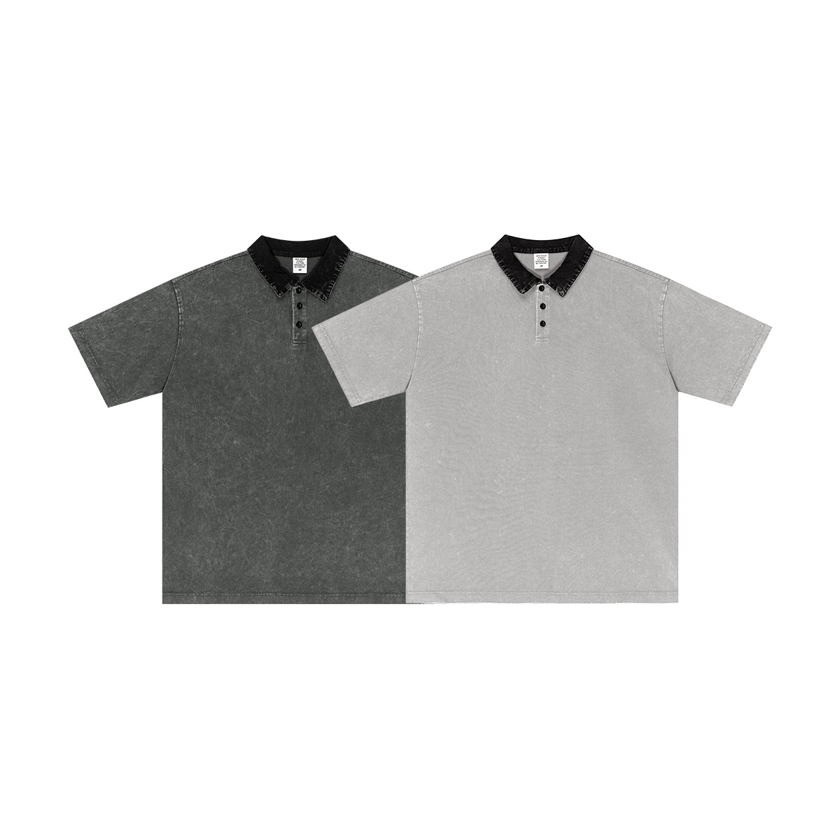 BE Men's Wear 2025 Summer American retro high-end POLO shirt Men's T-shirt Loose color contrasting lapel short-sleeved men Item Picture