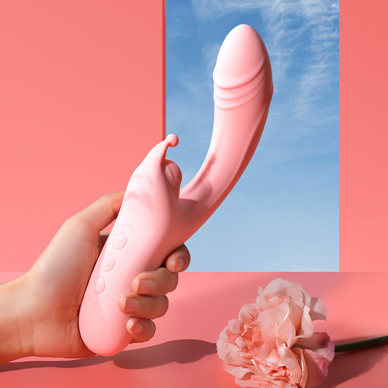 Sucking vibration rod, silicone internal vibration and external suction masturbation rod, female adult toy massage export details Picture