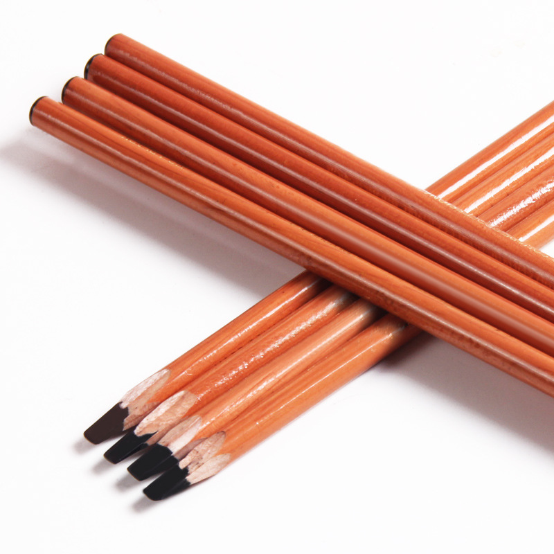 Customized square core hard core wooden eyebrow pencil with Korean formula, smooth and easy to color, tattoo eyebrow pencil for makeup artists Item Picture