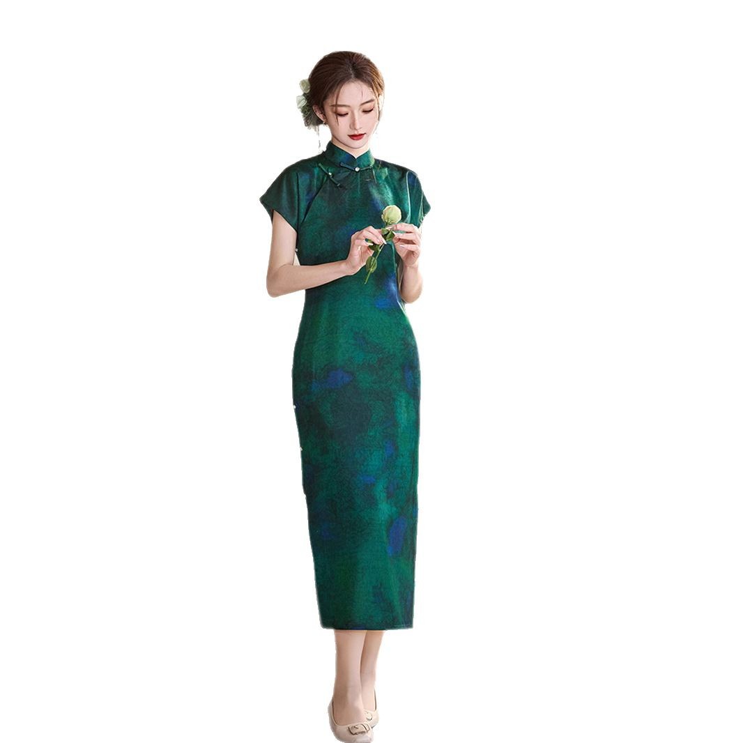 Moda nacional nuevo estilo cheongsam mejorado estilo joven adolescente retro estilo de la república de alta gama estilo largo viejo shanghai mujeres Item Picture