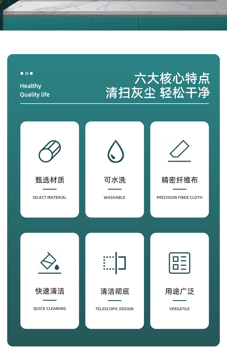拧水拖把自拧家用旋转拖把头 免手洗家用懒人拖把自拧干地板拖把详情2