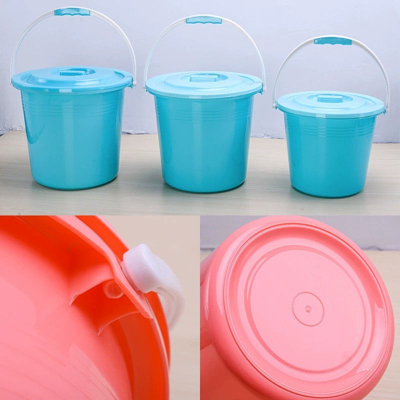 Enlarged and thickened household bathroom water storage bucket, student dormitory laundry bucket, car wash, fishing multi-purpose bucket, plastic hand-held bucket Specification image