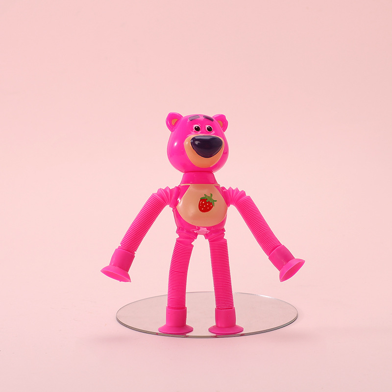 Suction cup Violent bear, versatile luminous cartoon stretchable children's baby intelligence parent-child interactive stretching tube, stress-relieving toy Application Scenario