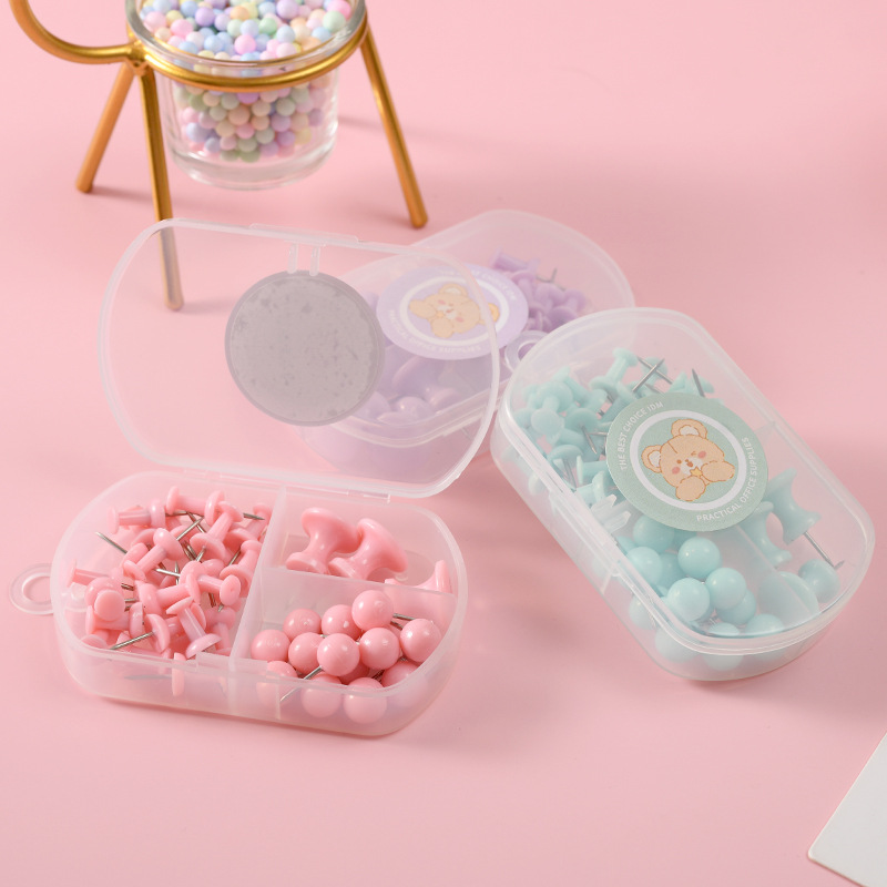 Colorful plastic, large-sized I-shaped nails, earth nails, creative combination, cute picture nails, corkboard photo nails details Picture