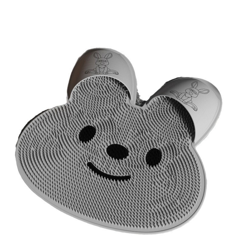 Silicone rabbit foot rub bathroom non-slip mat rub back massage mat exfoliate bath feet remove dead skin shower floor mat Item Picture