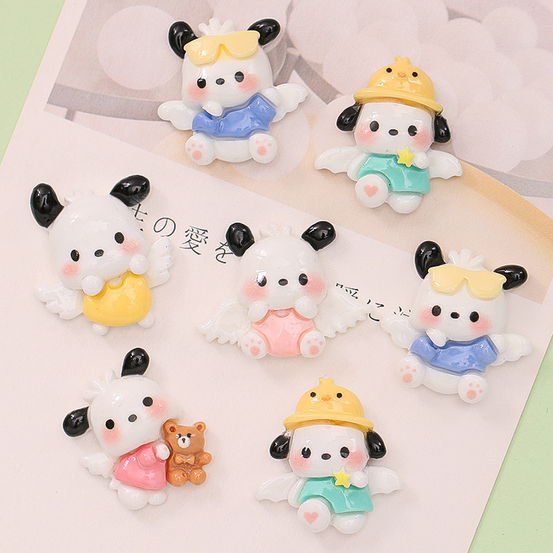 Bright Face Cute Angel Puppy Diy Cream Glue Phone Case Hairpin Water Cup Paste Resin Accessories Wholesale