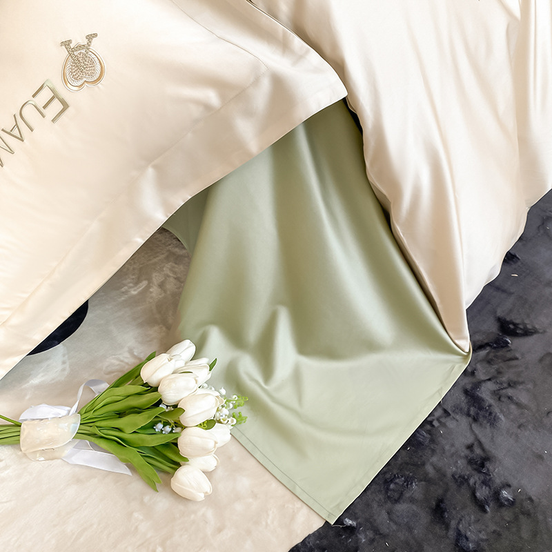 180-count high-end long-staple cotton four-piece set, pure cotton 100, all-cotton light luxury high-end quilt cover, bed sheet and bedding Application Scenario