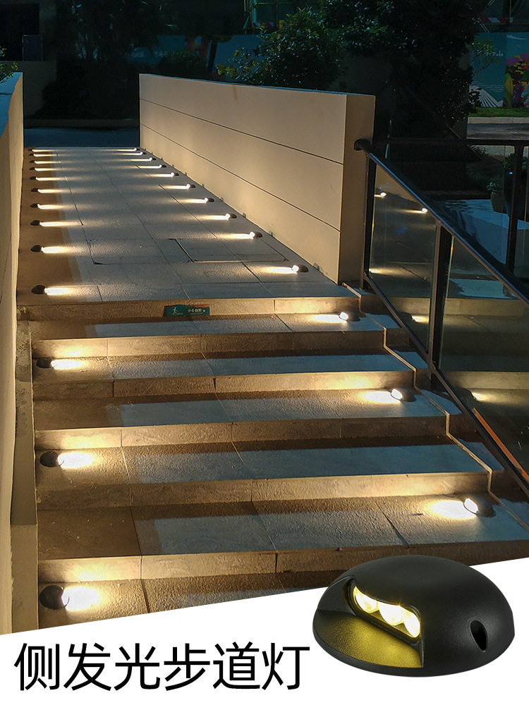 Ground light outdoor waterproof side light 2 transparent buried light led garden stairs ground spotlights net red walk light