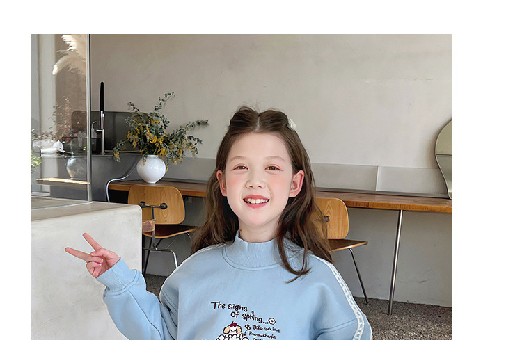 一体绒加厚女童洋气高领卫衣儿童长袖宽松上衣大童2025冬装新款详情10