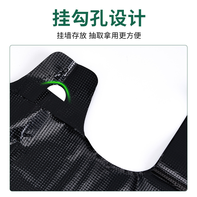 Wholesale black hand-held plastic bags of various sizes, vest and vest, thickened garbage bags, disposable convenient packaging bags details Picture