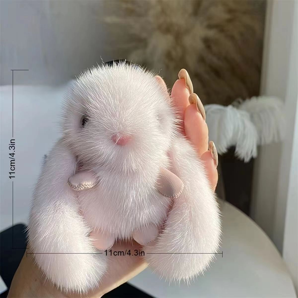 Cute plush rabbit pendant figurines imitating minks, car car pendants, bag pendants, long-haired rabbits pic 8