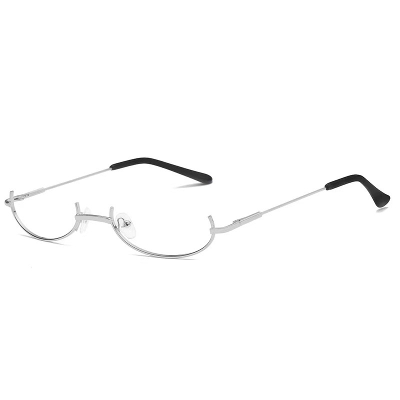 二次元cos下半框眼镜 ins文艺软妹装饰眼镜 复古无镜片框架眼镜详情图4