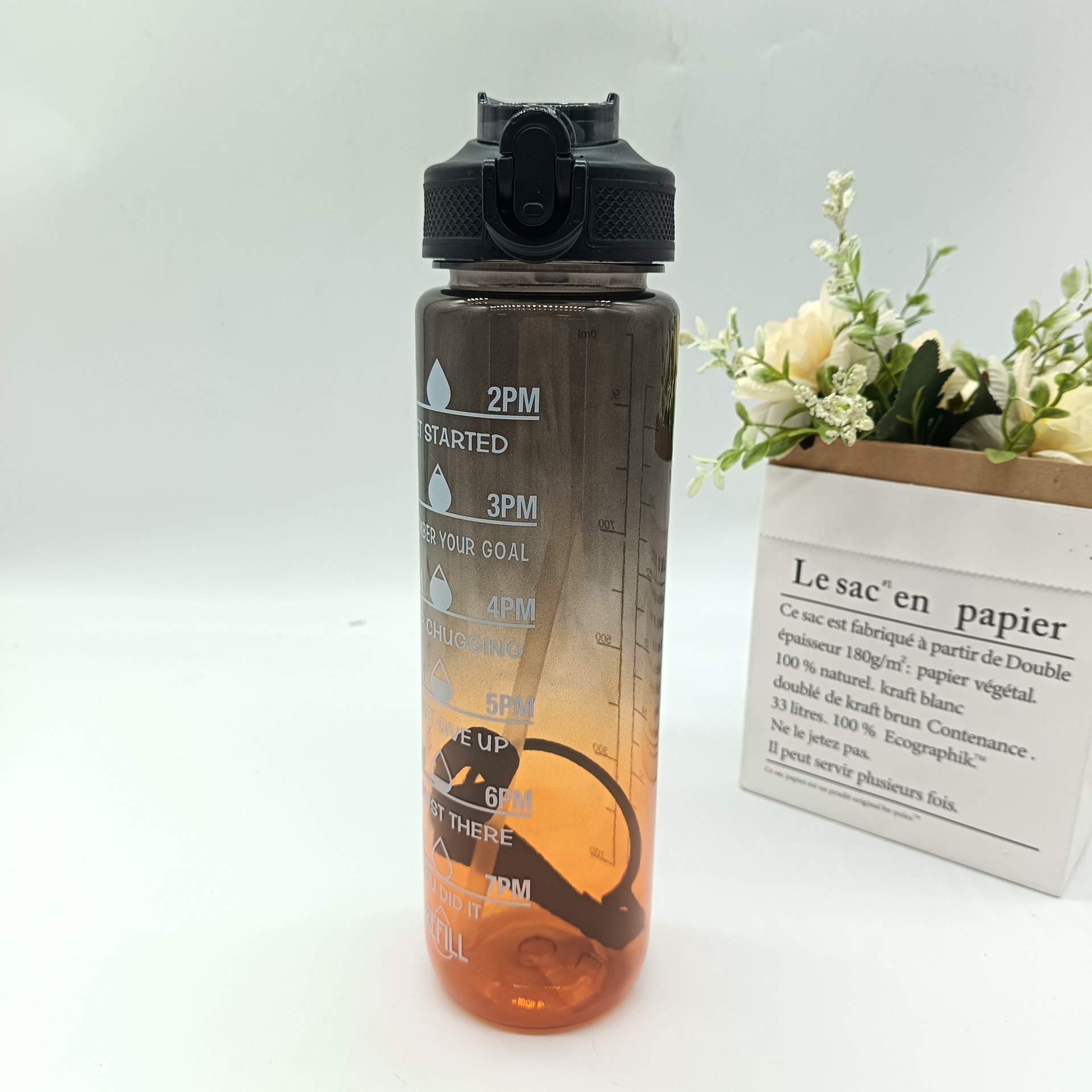 Colorful gradient space cup, sports water bottle, portable drinking cup for boys and girls, anti-drop and cool student work cup details Picture