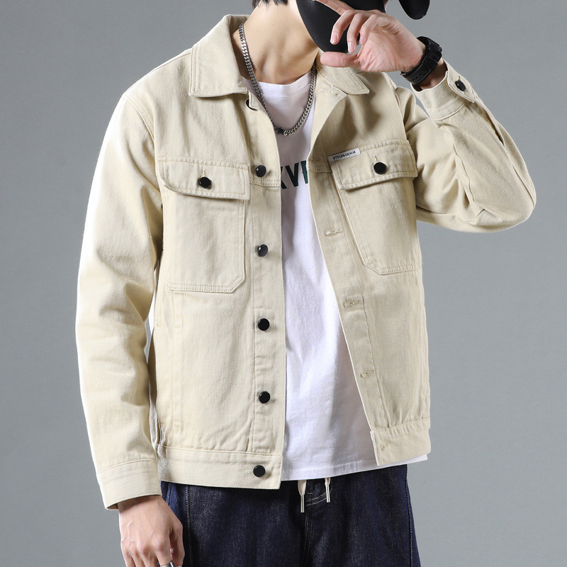 2022 New Spring And Autumn Denim Coat Men's Trend Handsome Jacket Men's Cargo Jacket Autumn Clothing Men details Picture