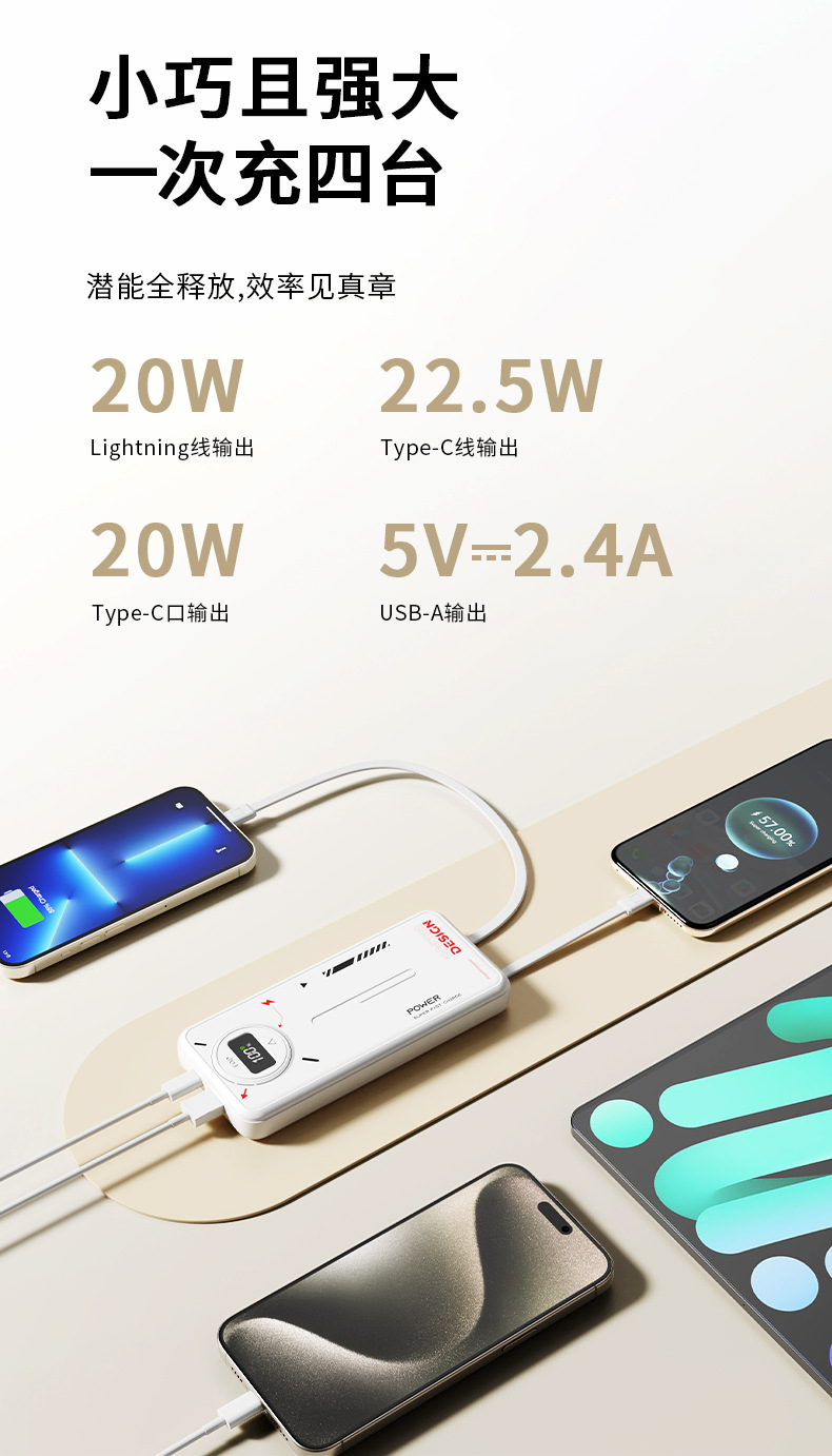 Cross-border self-owned cable 22.5W super fast charging, 20,000 mah large-capacity power bank, gift customization, digital computer and mobile phone accessories pic 14