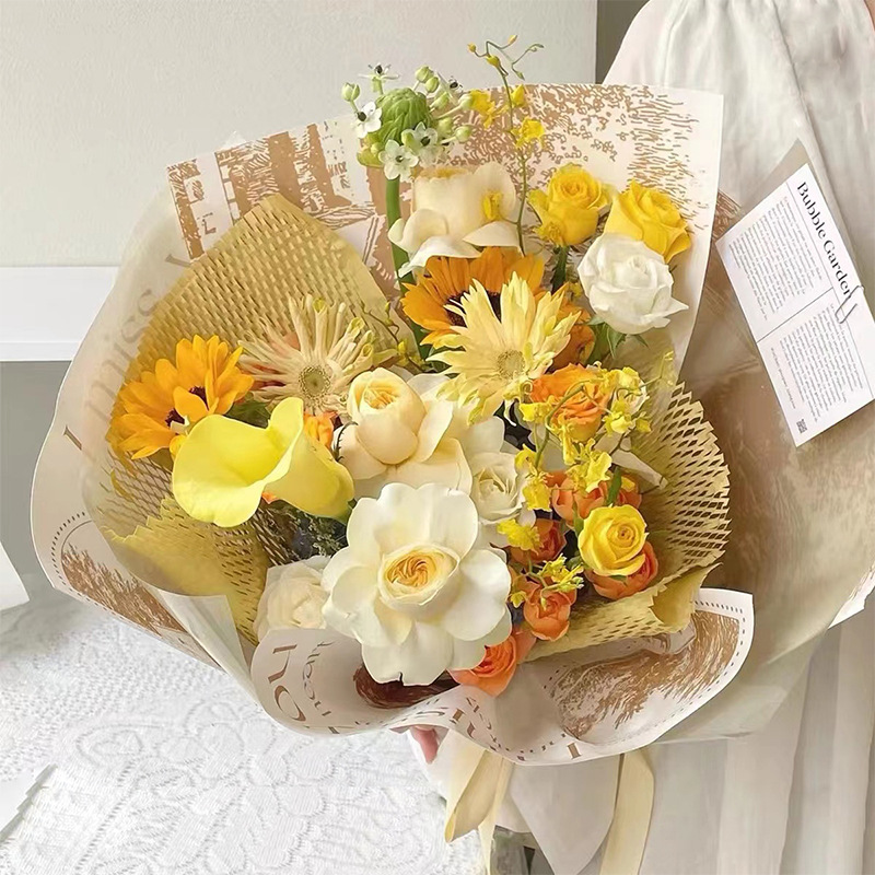 牛皮纸蜂窝纸蜂巢纸可降解环保纸缓冲打包材料花束礼物礼品包装纸详情图2