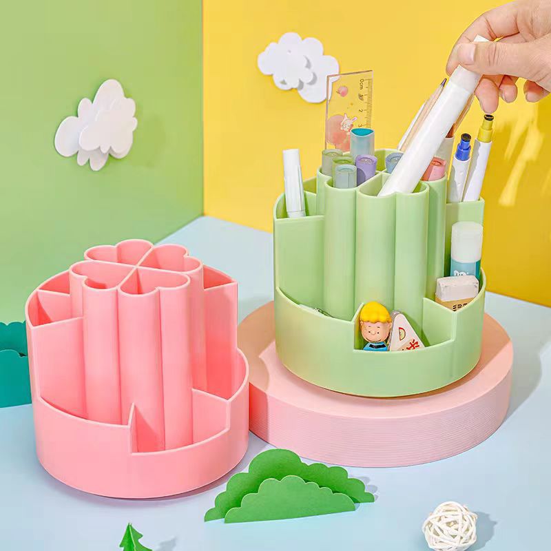 High aesthetic level, creative rotating pen holder, light luxury and high-end feel, desktop pen holder, creative and cute storage box, decorative pen barrel details Picture