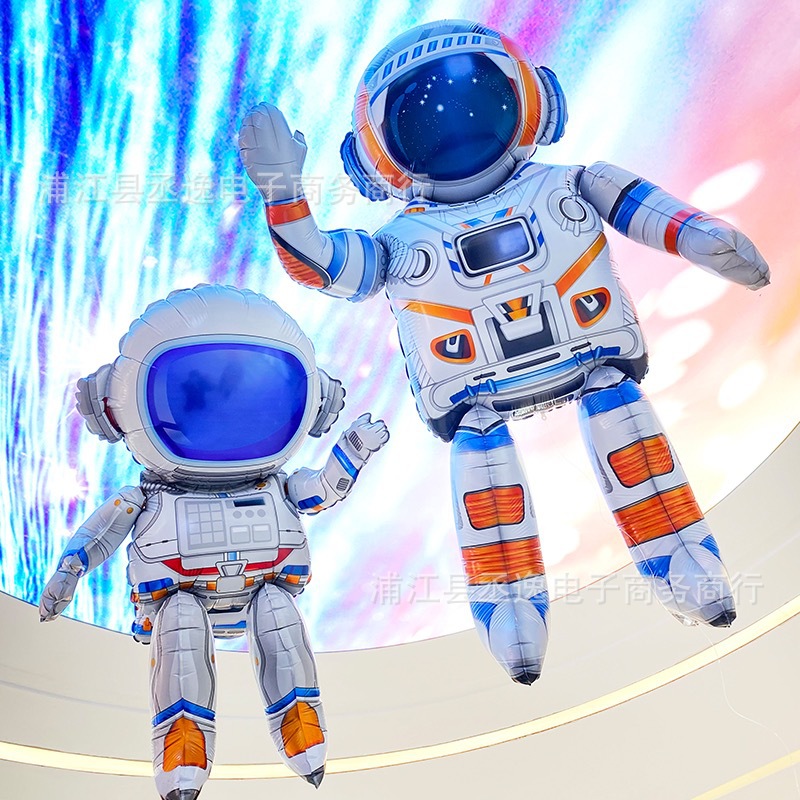 Cross-Border Aluminum Film Balloon Three-Dimensional Astronaut Astronaut Children's Day Birthday Toy Party Decoration Floating Empty Ball details Picture
