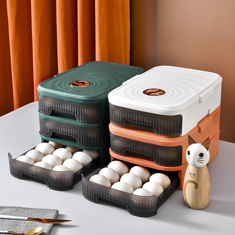 Refrigerator Egg Storage Box Drawer Type Automatic Rolling Food Grade Household Kitchen Storage And Finishing Device