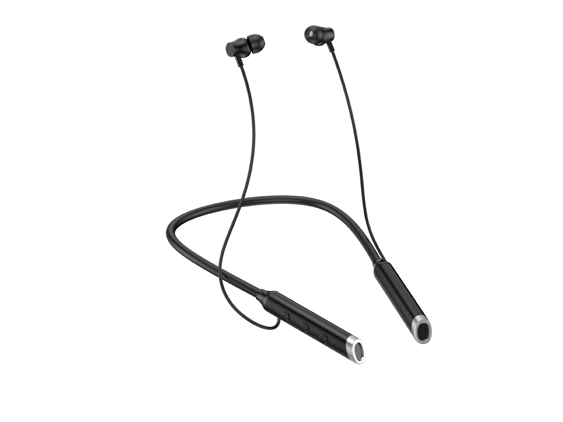 Bluetooth Wireless Headset Hanging Neck Sports Two Ears In-Ear Neck Hanging Long Standby With Magnetic Voice Assistant Manufacturers Straight Hair Item Picture