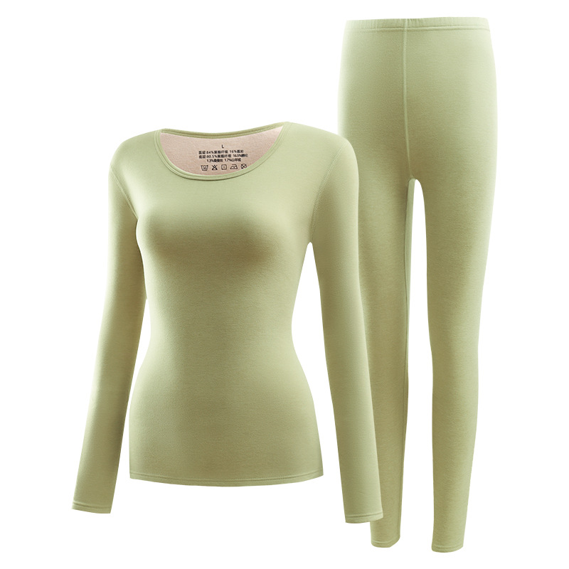 Cashmere Silk Thermal Underwear Women's Round Neck Seamless Autumn And Winter Warm Set Heat Lovers Long Johns Men And Women Item Picture