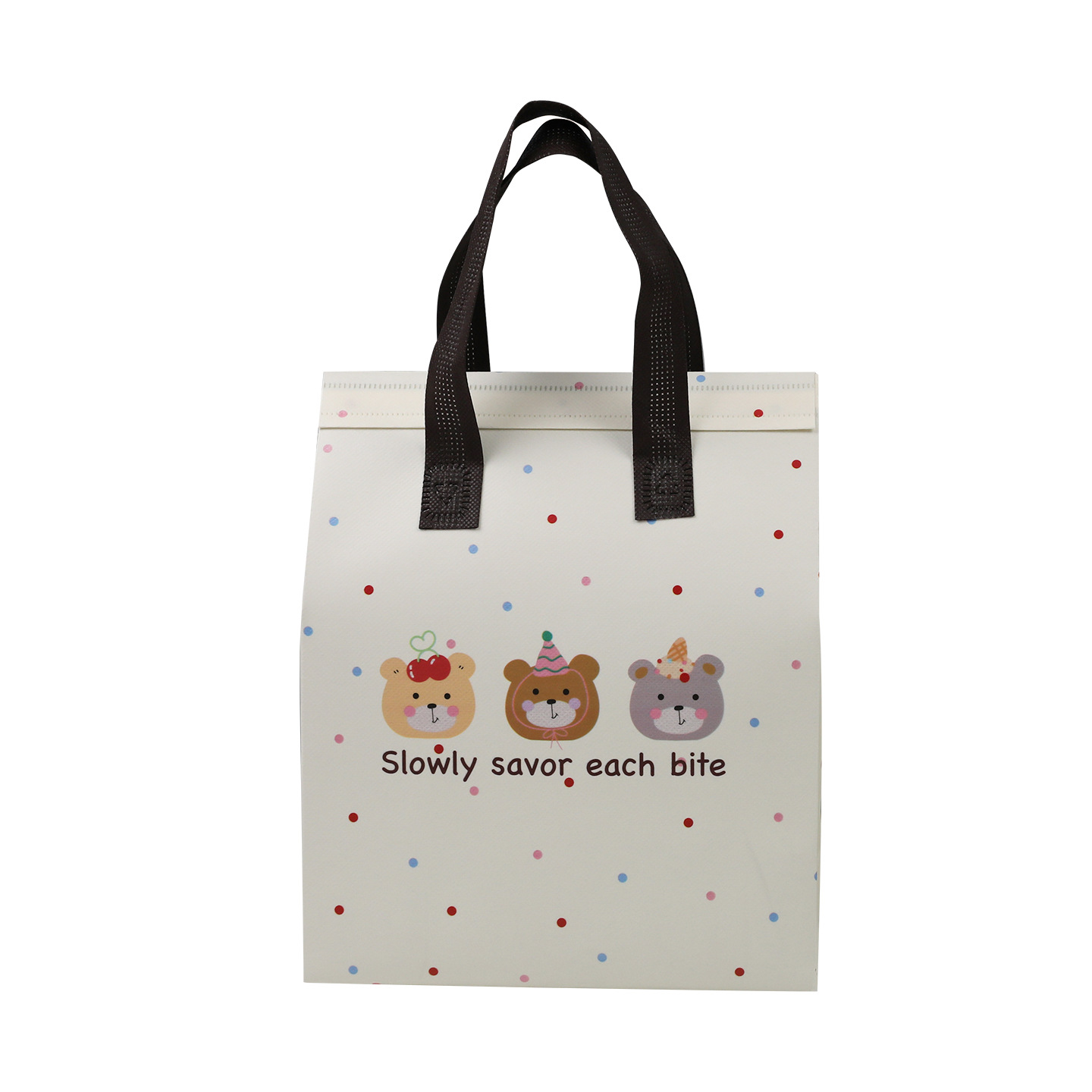 Disposable insulated bag, takeout packaging, dessert and catering, cake packing, thickened non-woven fabric aluminum foil handbag logo Item Picture