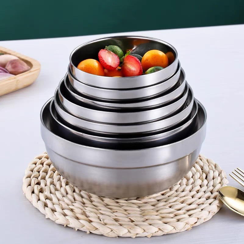 304 Stainless Steel Bowl Food Grade Soup Bowl Household Children Double Heat Insulation Small Bowl Korean Platinum Bowl Application Scenario