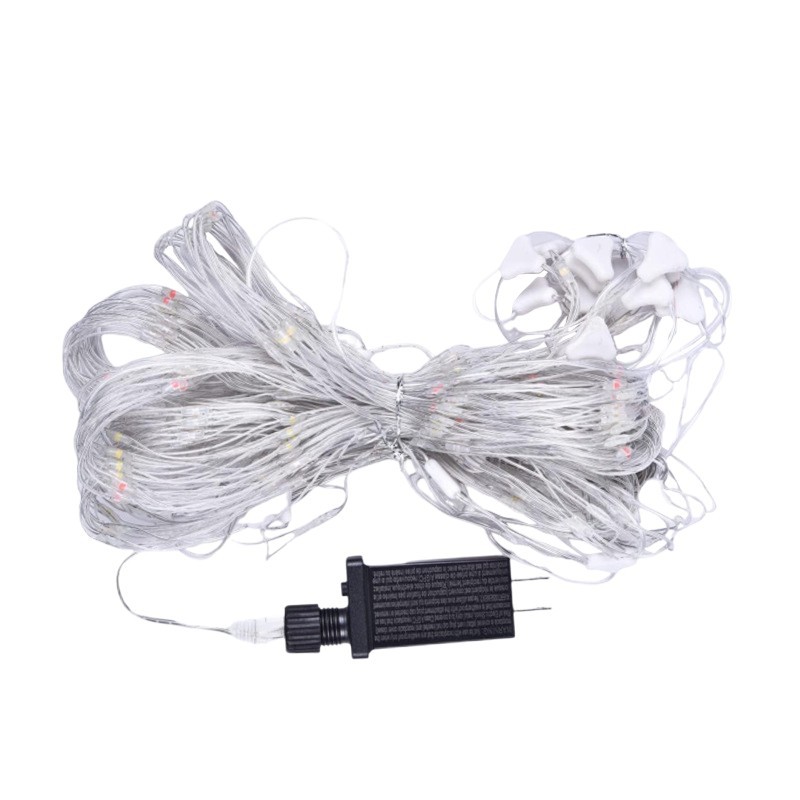 New cross-border fishing net starry sky lights, green decoration festival lights, low-voltage colored lights, lighting outdoor waterproof leather line lights Item Picture