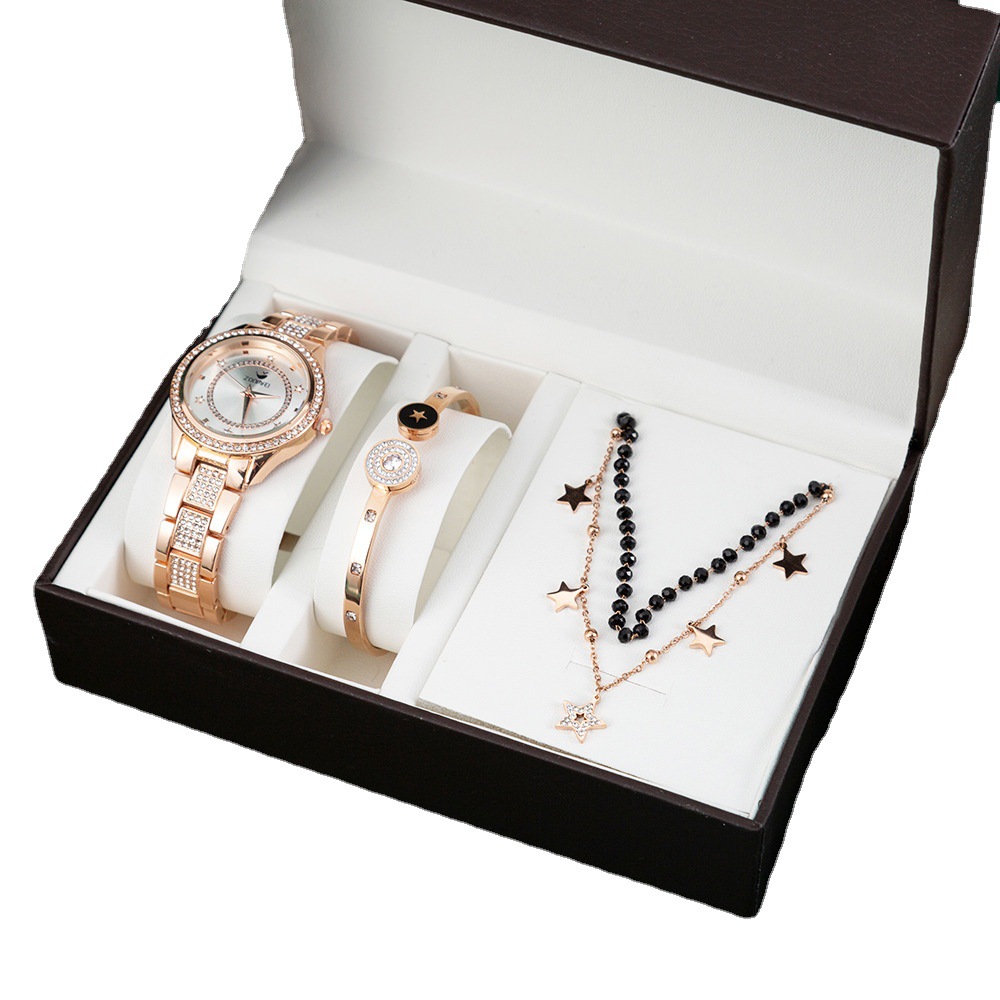 Ladies' OL style watch set, small wholesale, color-preserving bracelet, double-layer necklace, women's watch Item Picture