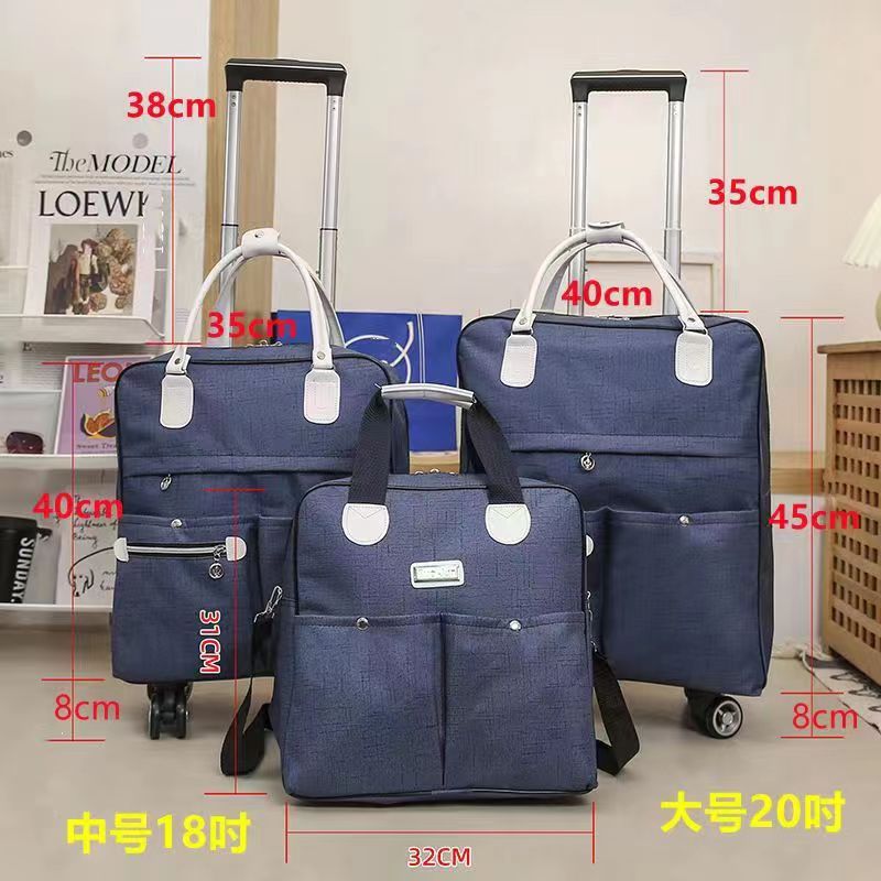大容量拉杆包旅行包手提短途行李袋女轻便折叠登机软箱简约双肩包详情图2