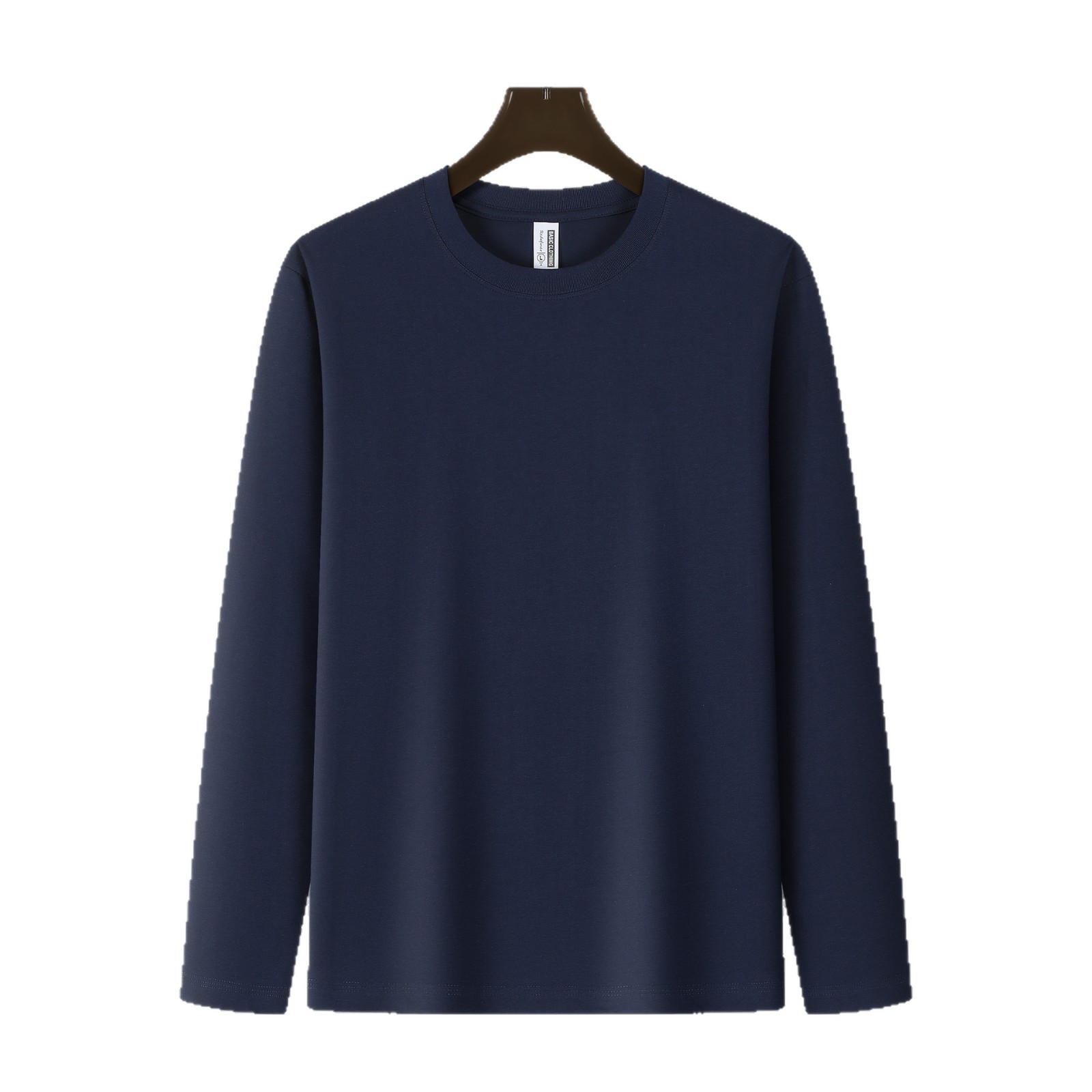 32-piece Xinjiang cotton 240g heavyweight T-shirt for men's autumn and winter collection, solid color round-neck long-sleeved sweatshirt wholesale, two-piece T-shirt Item Picture