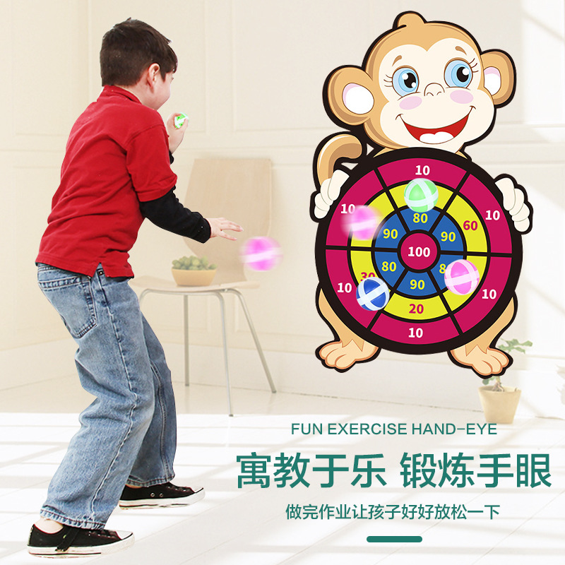 Cross-border toys Children cartoon sticky target ball suction cup darts target indoor and outdoor throwing sticky ball interactive game Item Picture