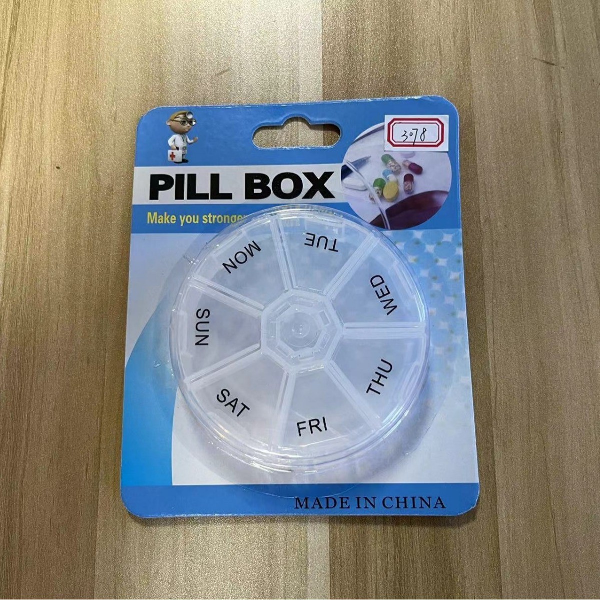 7-Day Transparent Round Pill Box With Multi-Cell Pill Box For A Week Polygon Pill Box Wholesale Rs-6499 details Picture