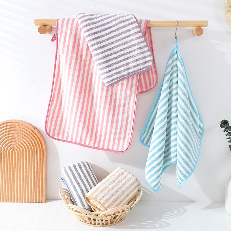 【 Chi Jia 】 Wholesale of Warp knitted Coral Fleece towels, 35*75cm Absorbent Adult face towels Gift advertisement Specification image