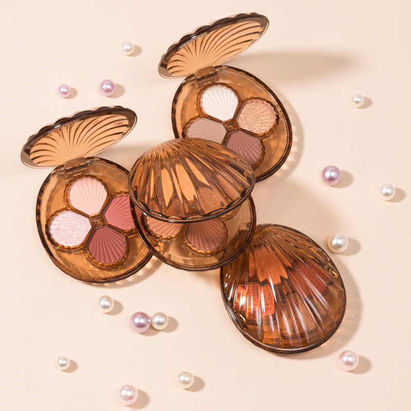 Yabolian Eyeshadow Shell Ink Four Color Eyeshadow Tray Pearl Matte Fine Flash Daily Earth Color Eyeshadow Wholesale Specification drawing