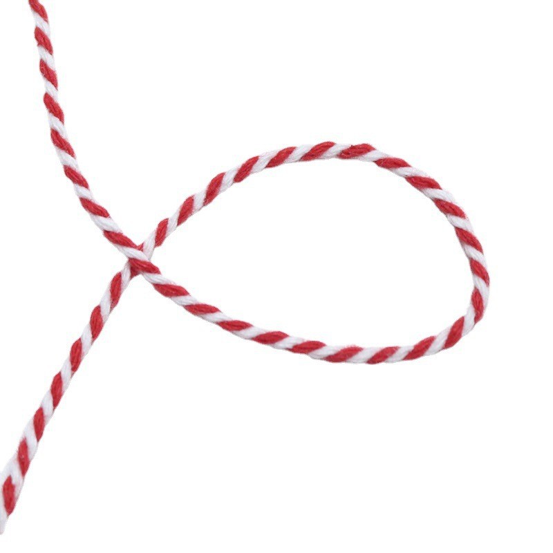 Factory direct sales: 1-5mm double-color cotton rope, DIY zongzi wrapping string, double-strand colored stranded rope, auxiliary material cotton and linen rope Item Picture