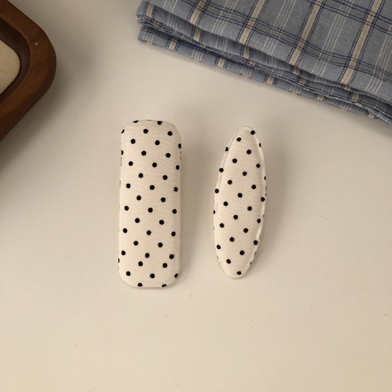 Korean-style simple polka dot fabric BB clips, fashionable makeup clips, bangs clips, elegant side clips, back of the head hair clips and hair accessories pic 7