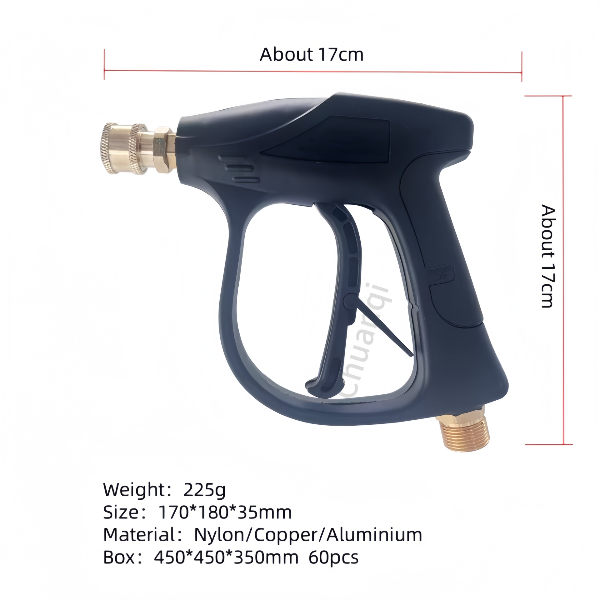 Pistola de agua de lavado de coches de alta presión transfronteriza pa jarra de espuma carrete de cobre cabezal de pulverizador de acero inoxidable multifuncional pistola de lavado de coches boquillas de aluminio Specification image