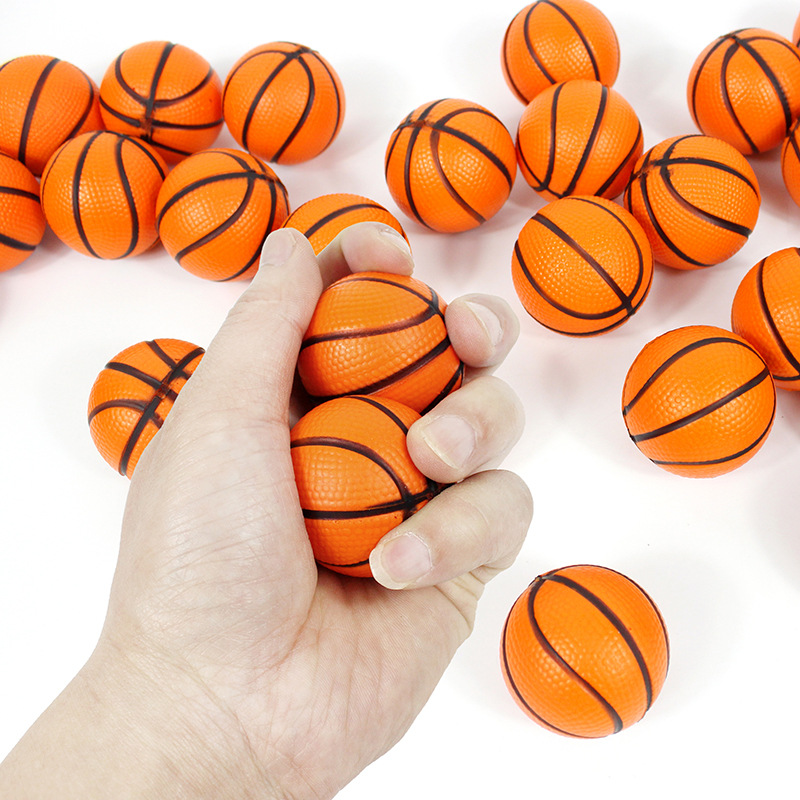 Cross-border 4cm polyurethane PU foam ball pressure relief toy, children's mini small basketball solid hand-molded pressure ball