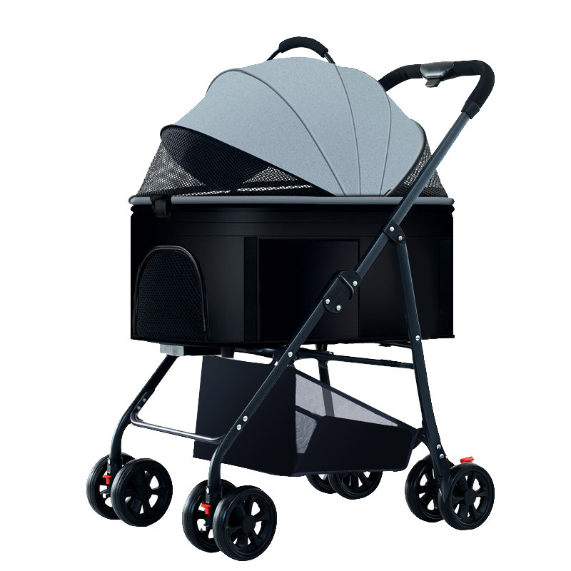 The new pet stroller is lightweight and foldable, specifically designed for walking dogs, babies, medium and small dogs, and cats when going out Item Picture