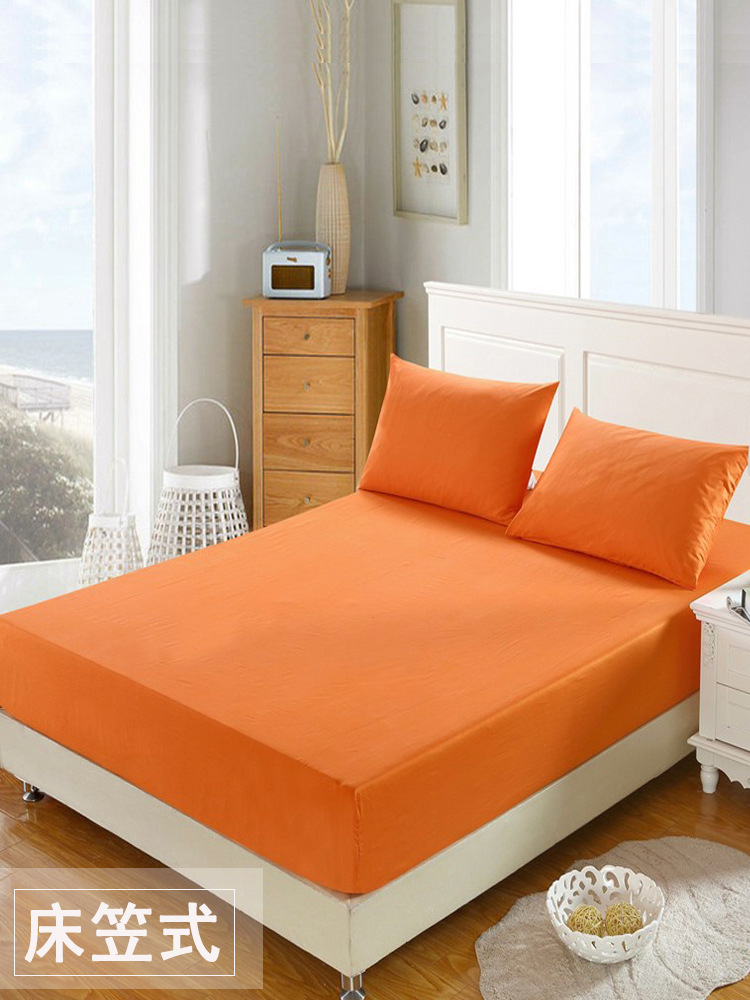 Xyt Spring Pure Color Pure Cotton Bed 4-Piece Set Of 100 Cotton Bed Sheets Bed Cap Simple Plain Orange Bed Cover Bed Application Scenario