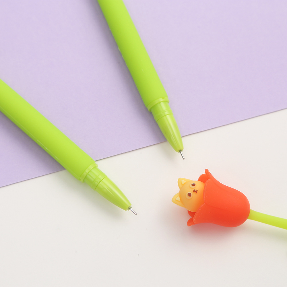 Zhongfan Cartoon Silicone Pen, cute stationery pen, rabbit Flower pen, student neutral silicone, factory direct sales Specification image