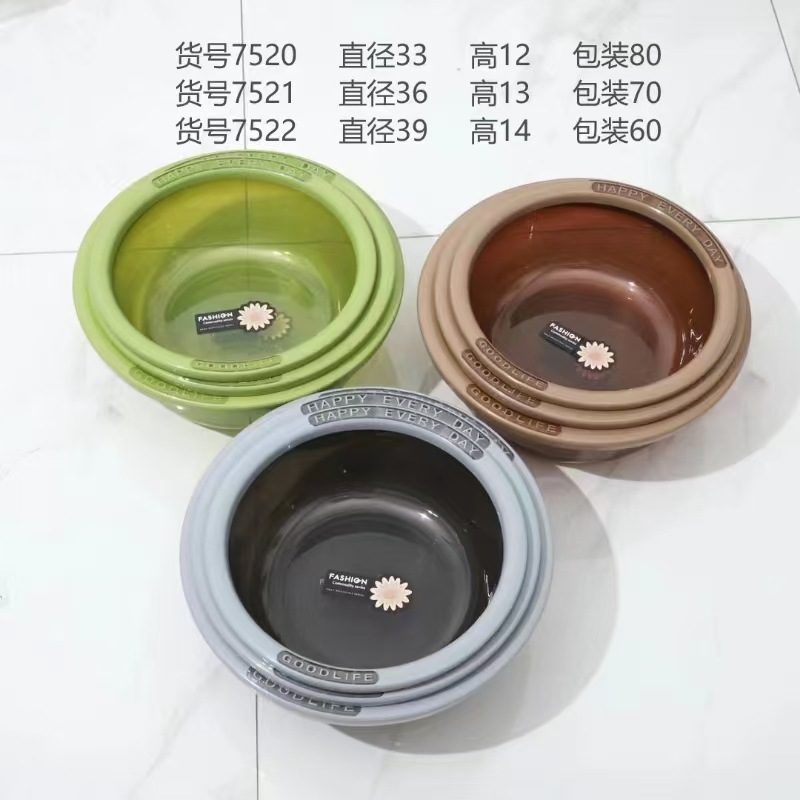 Wholesale plastic washbasins, household washbasins, thickened low-pressure new material, mature rubber, shock-resistant, student dormitory laundry basins Item Picture