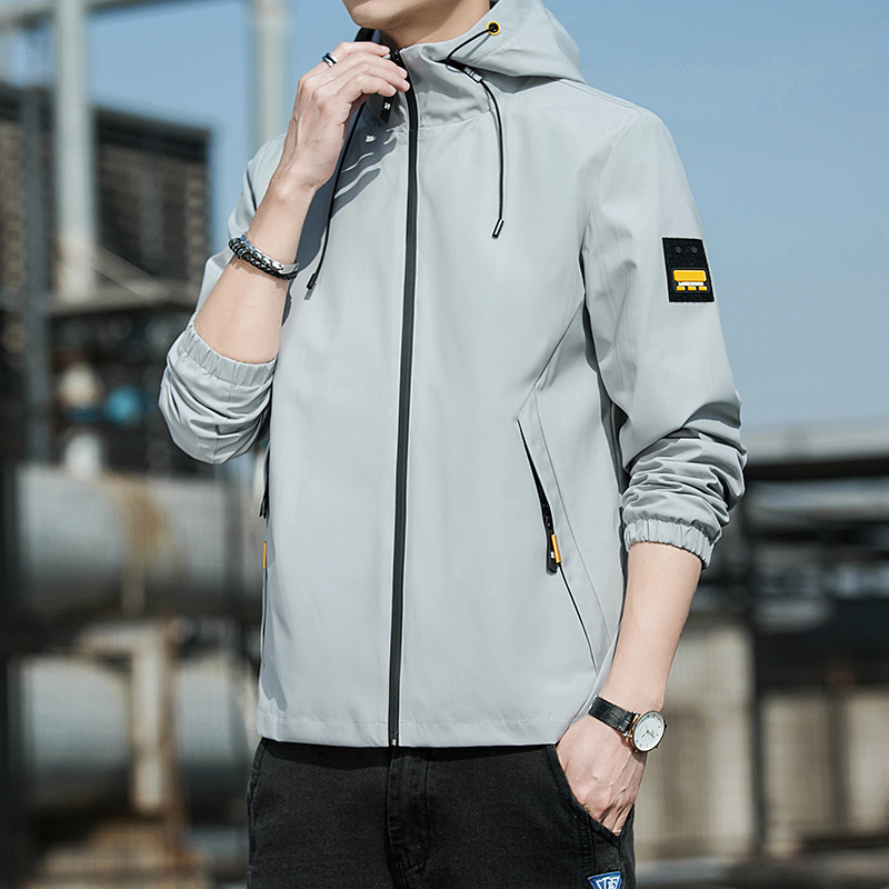 2022 New Spring Jacket, men's hooded jacket, youth fashion thin jacket, outdoor sports casual top, student Specification image
