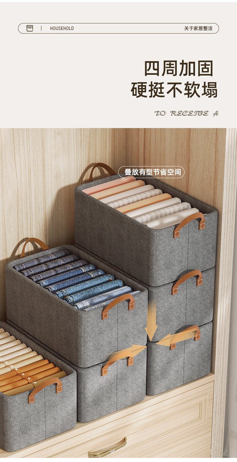 Wholesale portable folding cationic steel frame storage box with hand-held clothing storage box and fabric toy storage basket pic 7