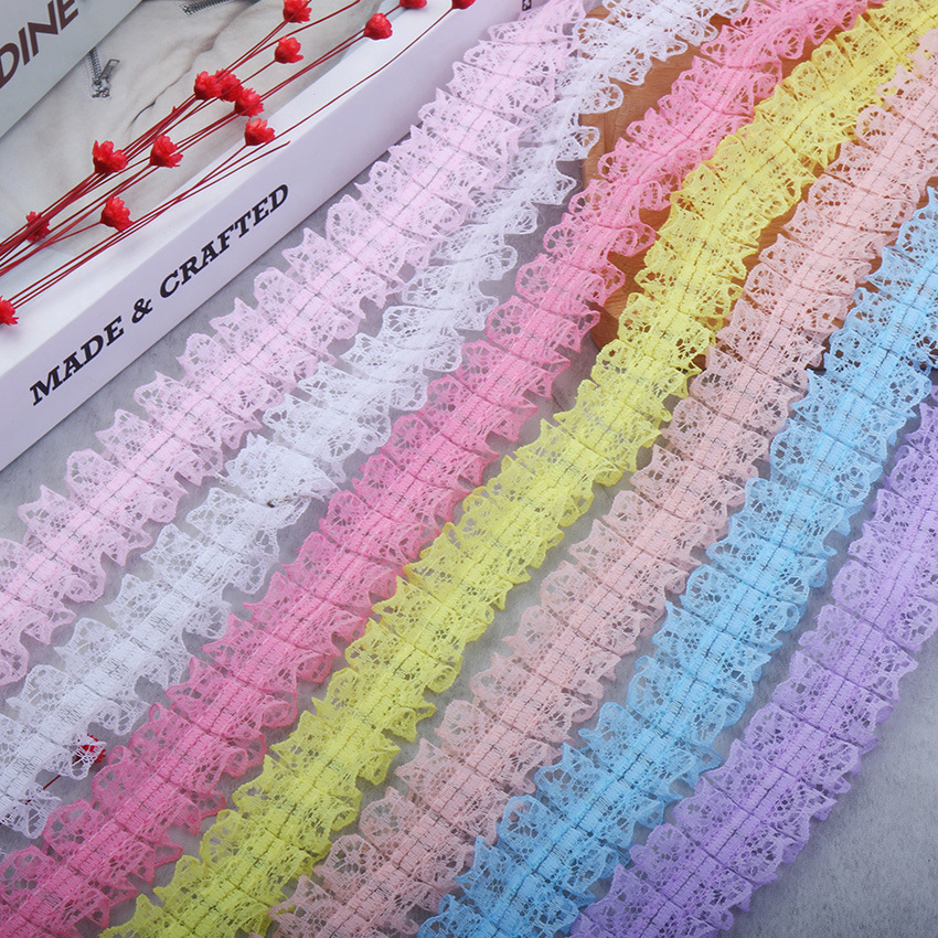 In stock: 3cm diamond lace pleated toys, bags, hair accessories, clothing, craftsmanship, mid-line fishbone discounted lace Specification image